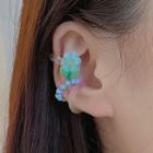 Set Of 3: Flower Acrylic Cuff Earring (various Designs) 3933 - 3 Pcs - Blue & Pink - One Size