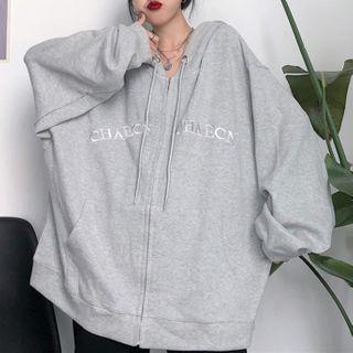 Loose-fit Long-sleeve Zip-up Hoodie