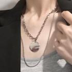 Layered Round Pendant Necklace 0479a - Necklace - One Size