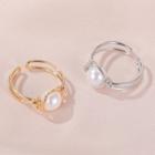 Faux Pearl Alloy Knot Open Ring