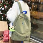 Cross Embroidered Cotton Backpack