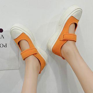 Adhesive Tab Canvas Mary Jane Flats