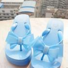 Bow Wedge Flip Flops