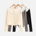 Doll-collar Knit Blouse