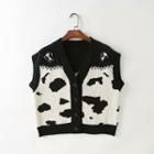 Cow-print Cropped Vest As Shown In Figure - One Size
