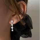Sterling Silver Star Drop Earring / Clip-on Earring