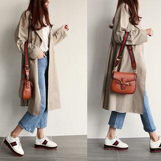 A-line Long Cotton Trench Coat