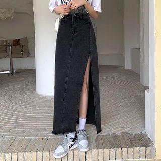 Frayed Midi Skirt