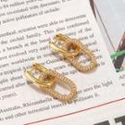 Rhinestone Alloy Dangle Earring Single - Gold - One Size