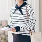Striped Knit Top Stripe - Black - One Size
