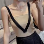 Contrast Strap Knit Camisole Top