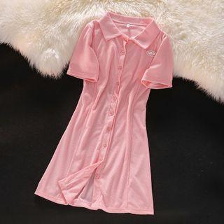 Short-sleeve Button-up Polo Dress