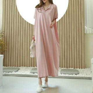 Collared Oversized Maxi Dress