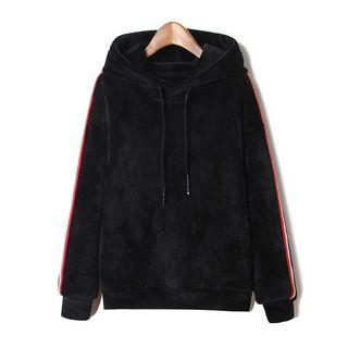 Velvet Hooded Sweatshirt Black - S