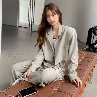 Plain Cropped Jacket / Pants