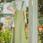 Set: Short-sleeve Shirt + Suspender Dress