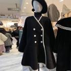 Faux-shearling Double-breasted Coat Dress