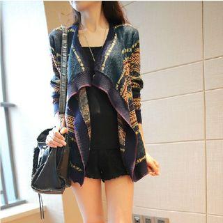 Patterned Drape Cardigan