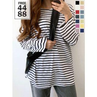 Drop-shoulder Silky Stripe T-shirt In 14 Colors