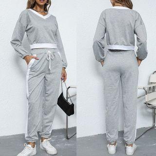 Set: Paneled Sweater + Pants
