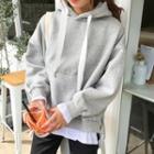 Mock Two-piece Slit-side Hoodie