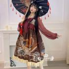 Horse Print Long-sleeve Shift Dress