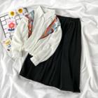 Print Shirt / Midi A-line Skirt