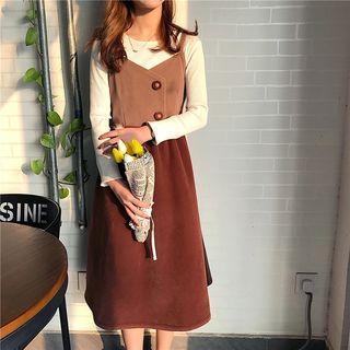 Color Block Spaghetti Strap A-line Dress