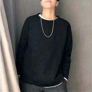 Round-neck Plain Long-sleeve Top