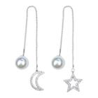 Pearl Star And Moon Drop Earring