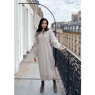 V-neck Maxi Sweatshirt Dress