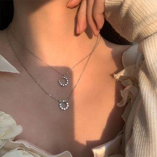Moon Pendant Sterling Silver Necklace 1pc - Silver - One Size