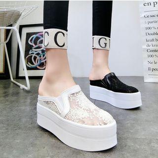 Platform Lace Mules