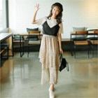 Layered Dotted Maxi Skirt