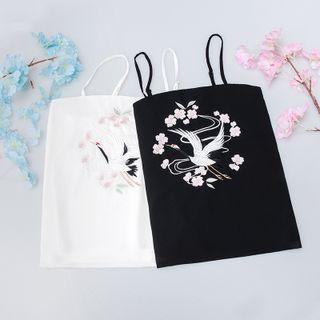 Crane Embroidered Camisole Top