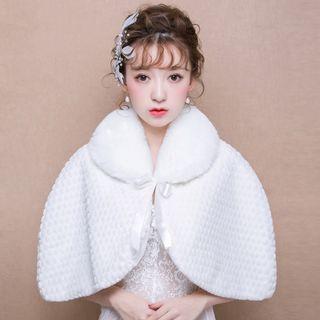 Furry Trim Wedding Cape