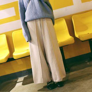 Wide-leg Knit Pants Almond - One Size