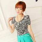 Short-sleeve Patterned Top