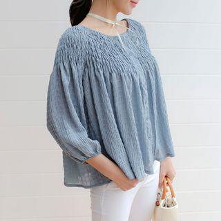 Smocked-detail Blouse