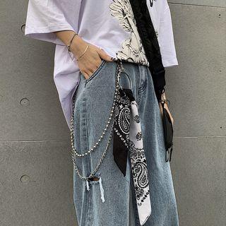 Print Scarf Pants Chain Black & White - One Size
