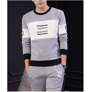 Set: Color Block Pullover + Sweatpants