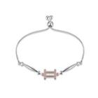 925 Sterling Silver Simple Elegant Fashion Constellation Zodiac -gemini And Heart Shape Bracelet With Cubic Zircon Silver - One Size