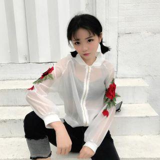 Embroidered Sheer Jacket