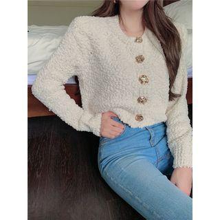 Cropped Fleece Cardigan