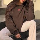 Mushroom Embroidered Pullover