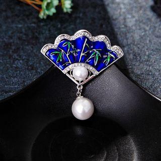 Embellished Fan Brooch