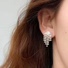 Alloy Fringed Earring 1 Pair - Earrings - Tassel - Rhinestone - Gold - One Size