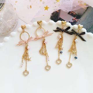 Alloy Heart & Star Fringed Earring