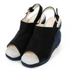 Open-toe Faux-suede Sandals