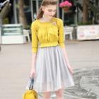 Off Shoulder Mock Two-piece Tulle Dress